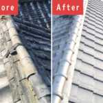 京都市下京区にて瓦屋根片面葺き替え