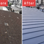 京都市西京区にてカバー工法〈アスファルトシングルからガルバリウム鋼板立平〉