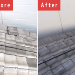 京都市左京区にて壁、天井からの雨漏り修理〈瓦屋根葺き直し〉